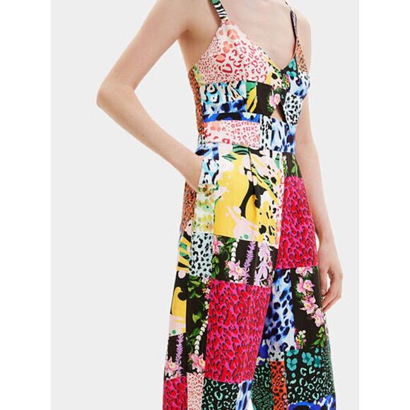 NWT Desigual Patchwork Print Jumpsuit - Material Finishes - XL = US Large - Picture 10 of 16